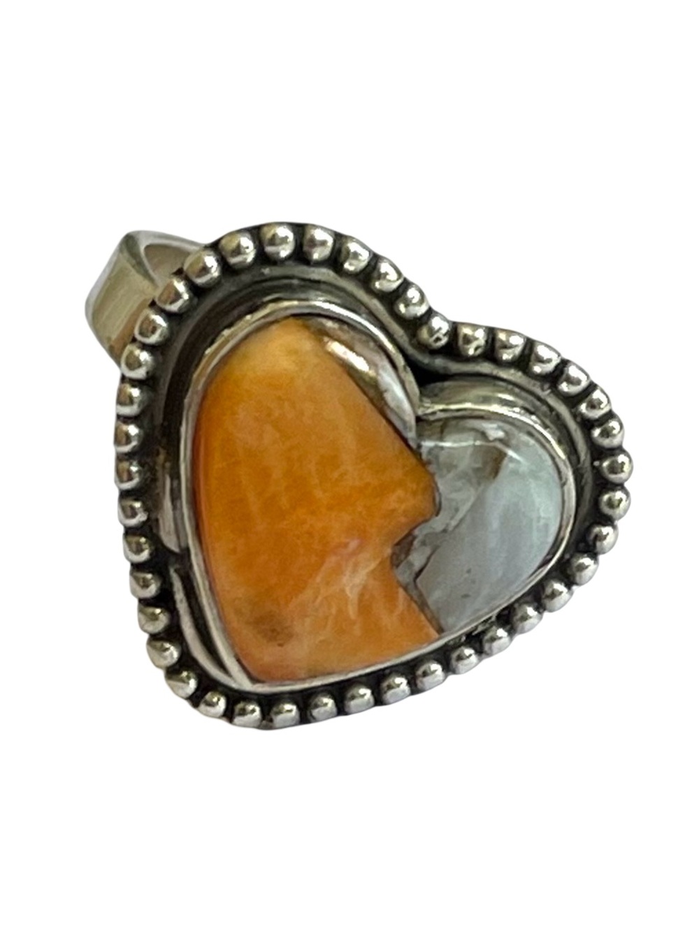 NWT Sterling Silver And Oyster Turquoise Heart Shaped Ring